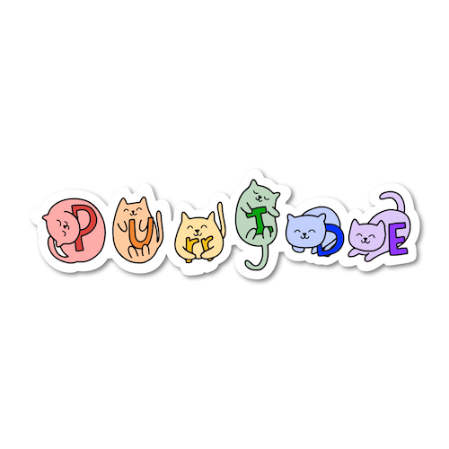 Sticker: Purride Rainbow Pride Cats