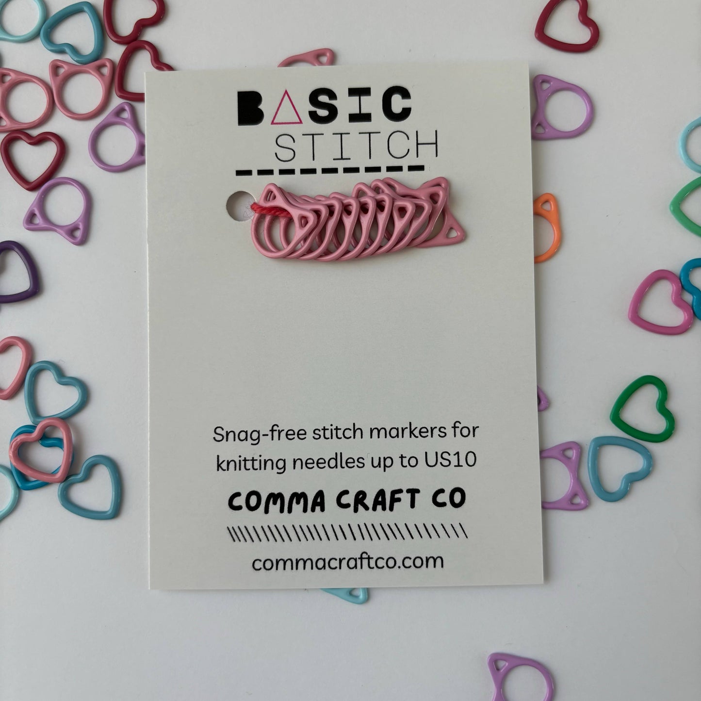 Knitting Stitch Markers: Metal Cat + Heart