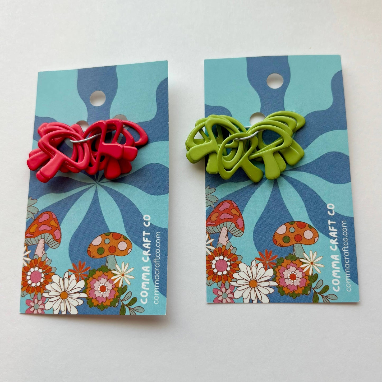 Knitting Stitch Markers: Metal Mushrooms