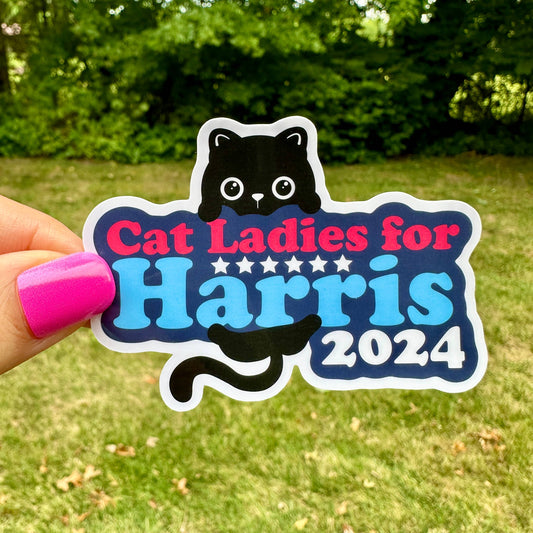 Sticker: Cat Ladies for Kamala Harris