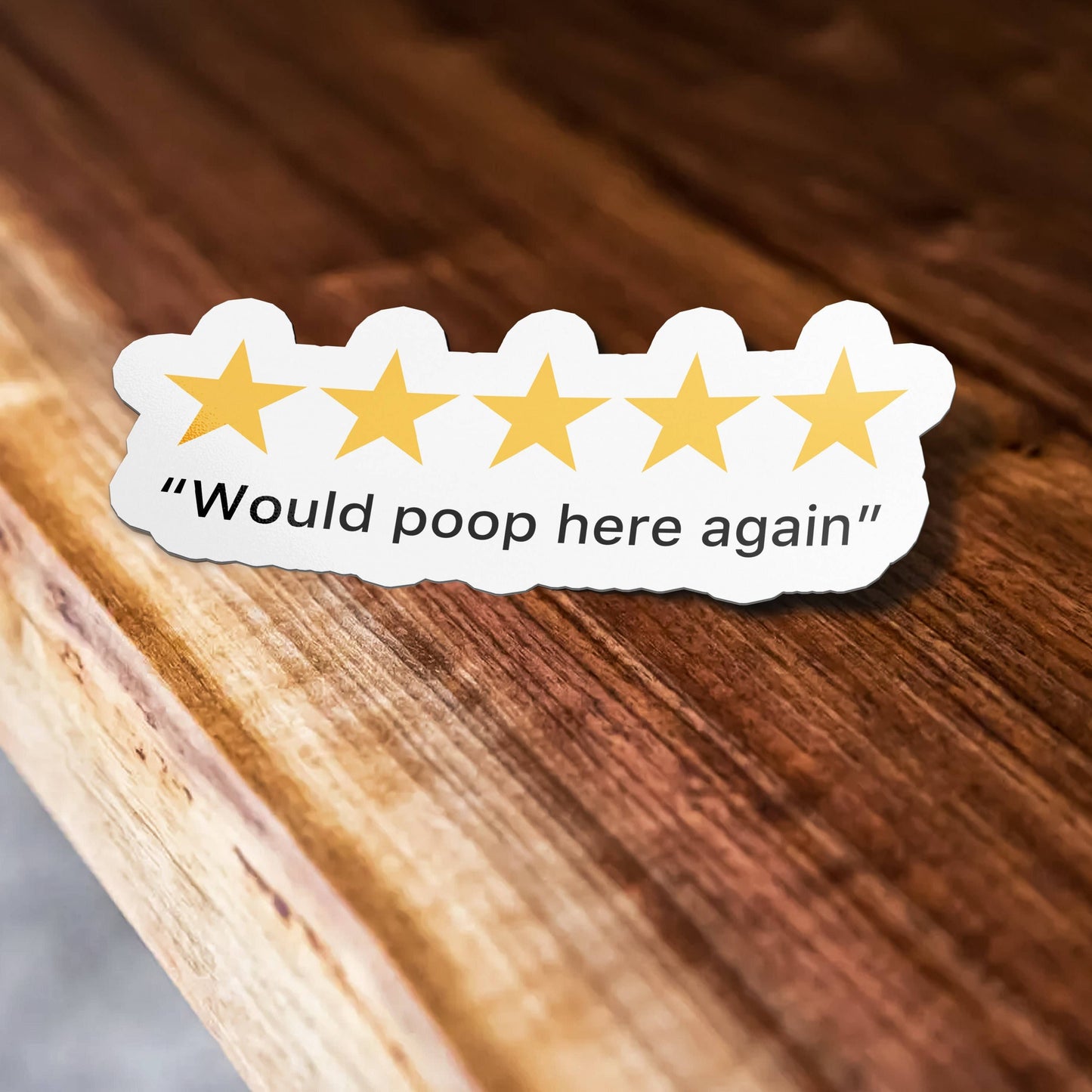 Sticker: 5 Star Poop Review - Funny Restroom Sticker