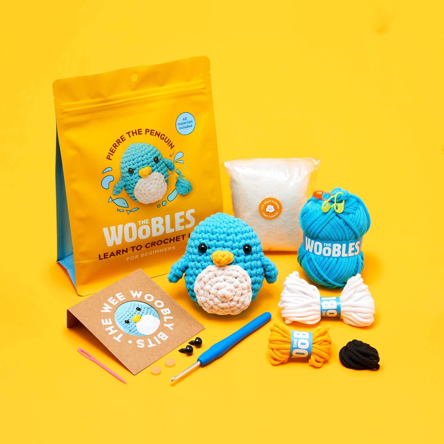 The Woobles - Pierre the Penguin - Beginner Crochet Kit