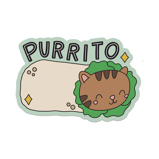 Sticker: Purrito Cute Cat Burrito