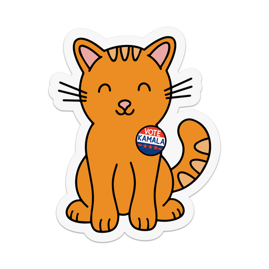 Sticker: Cats For Kamala Harris - Orange Tabby