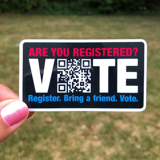 Sticker: Are You Registered To Vote? QR Code