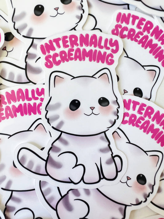 Sticker: Internally Screaming Cat