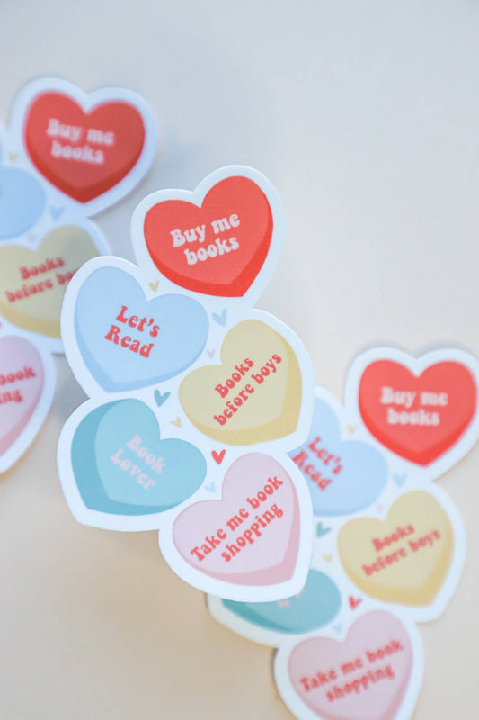 Sticker: Bookish Conversation Hearts