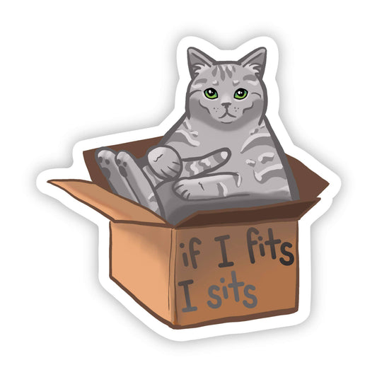 Sticker: Cat - If I Fits I Sits