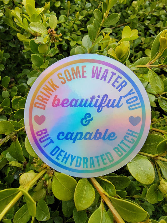 Sticker: Drink Some Water (Rainbow Holographic)